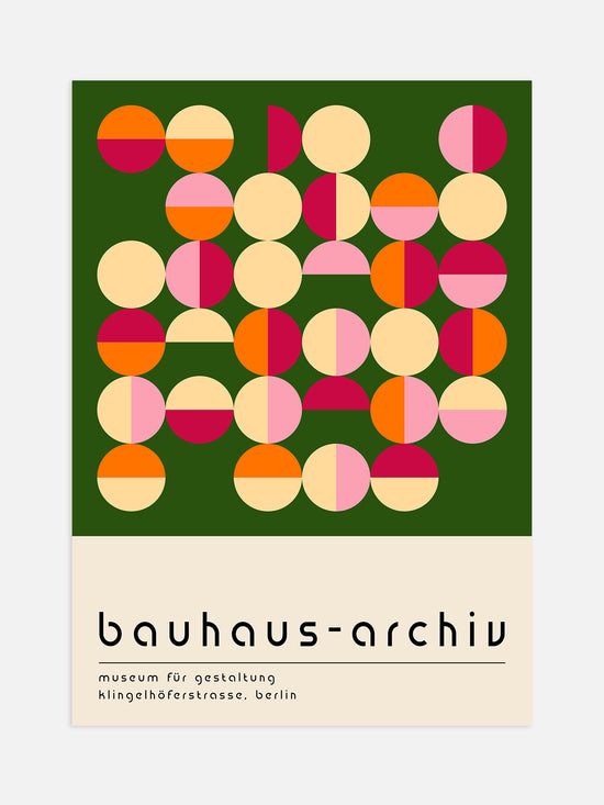 Colourful Semi Circles Bauhaus Poster