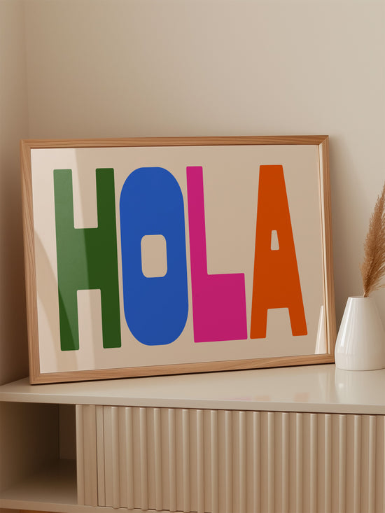 Multicolour Hola Print | Digital Download