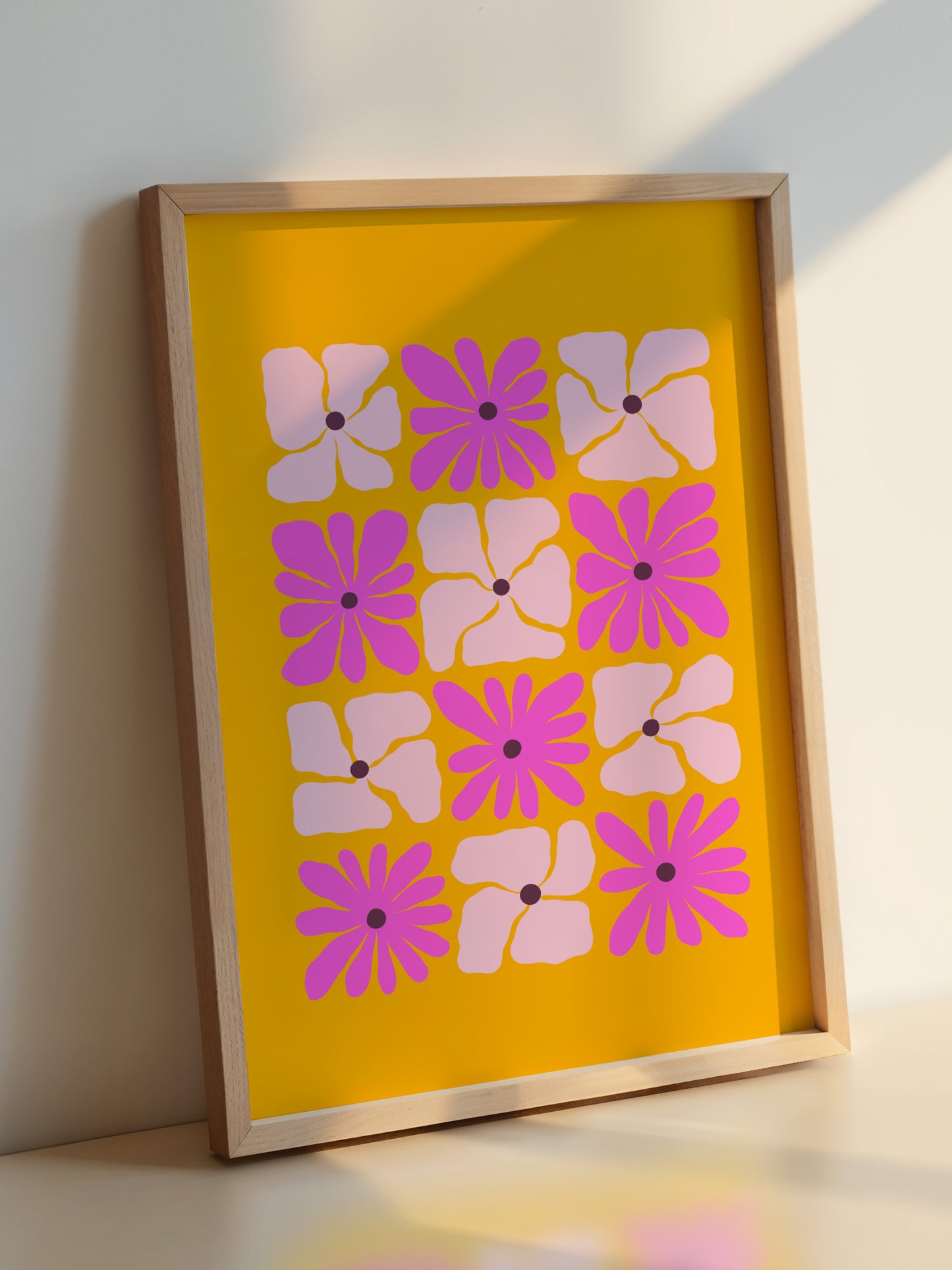 Retro Floral Wall Art Print
