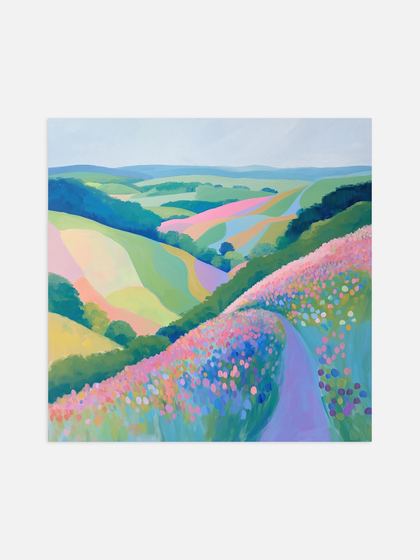 Pastel Meadow Painting | Digital Download