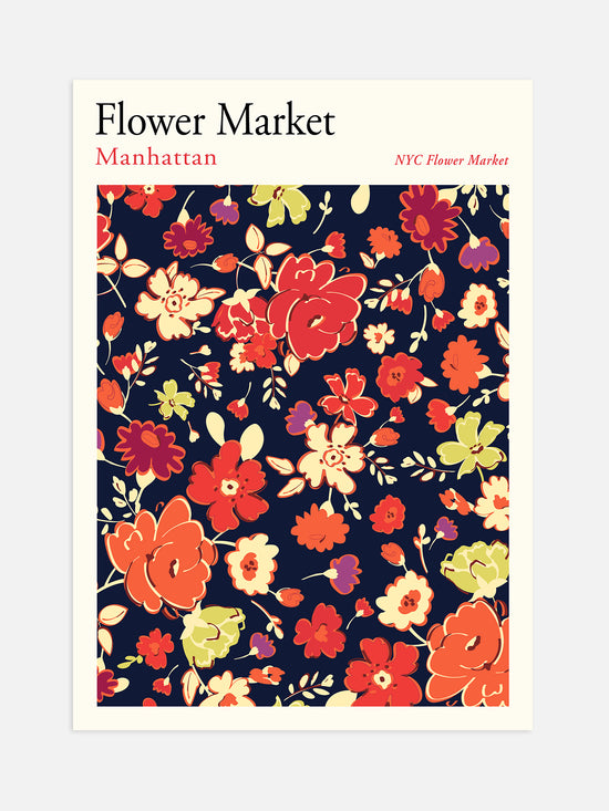 Colourful Manhattan Flower Market Print
