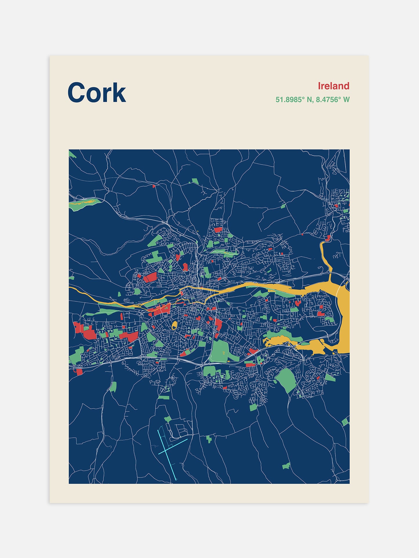 Cork Map Print