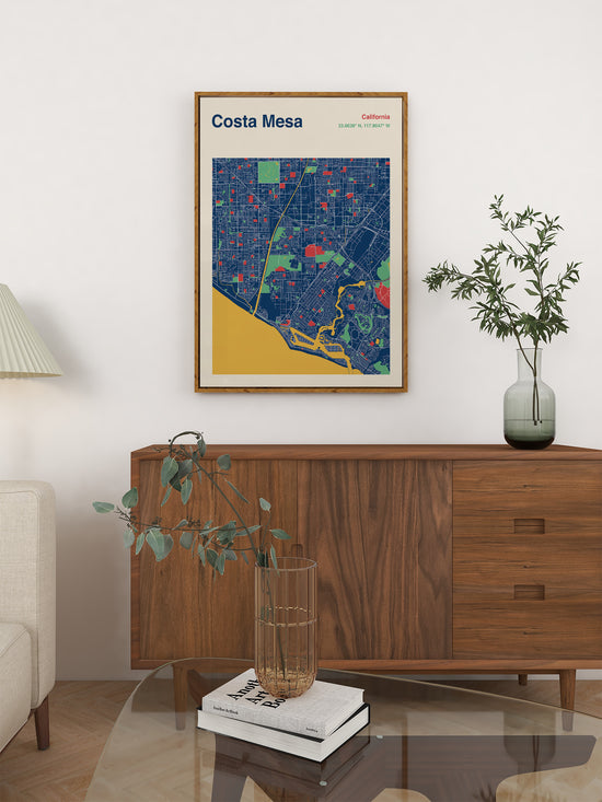 Costa Mesa CA Map Print