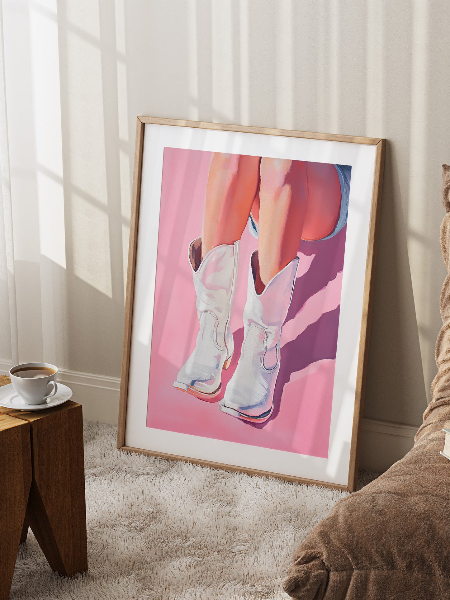 White Cowgirl Boots Print | Digital Download