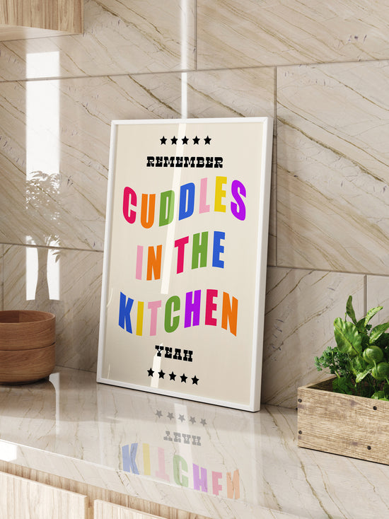 Cuddles In The Kitchen Poster