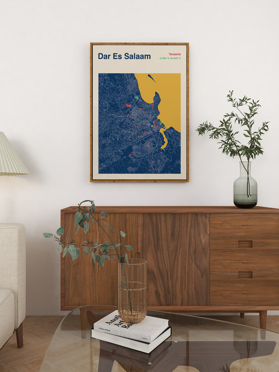 Dar Es Salaam Map Print