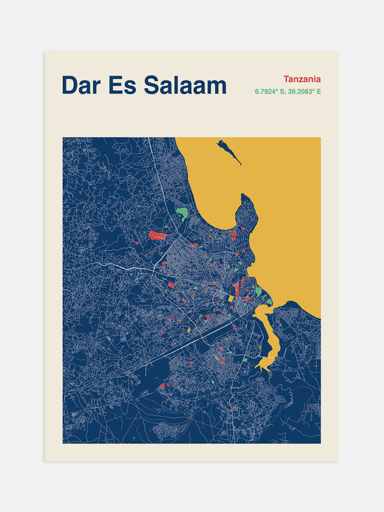 Dar Es Salaam Map Print