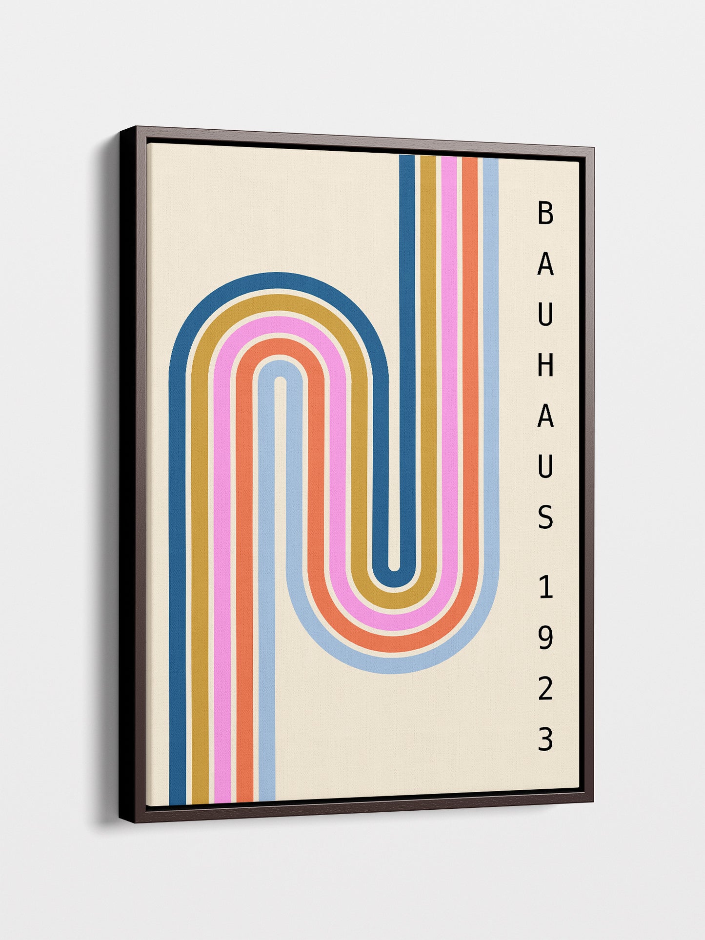 Pastel Stripes Bauhaus Framed Canvas