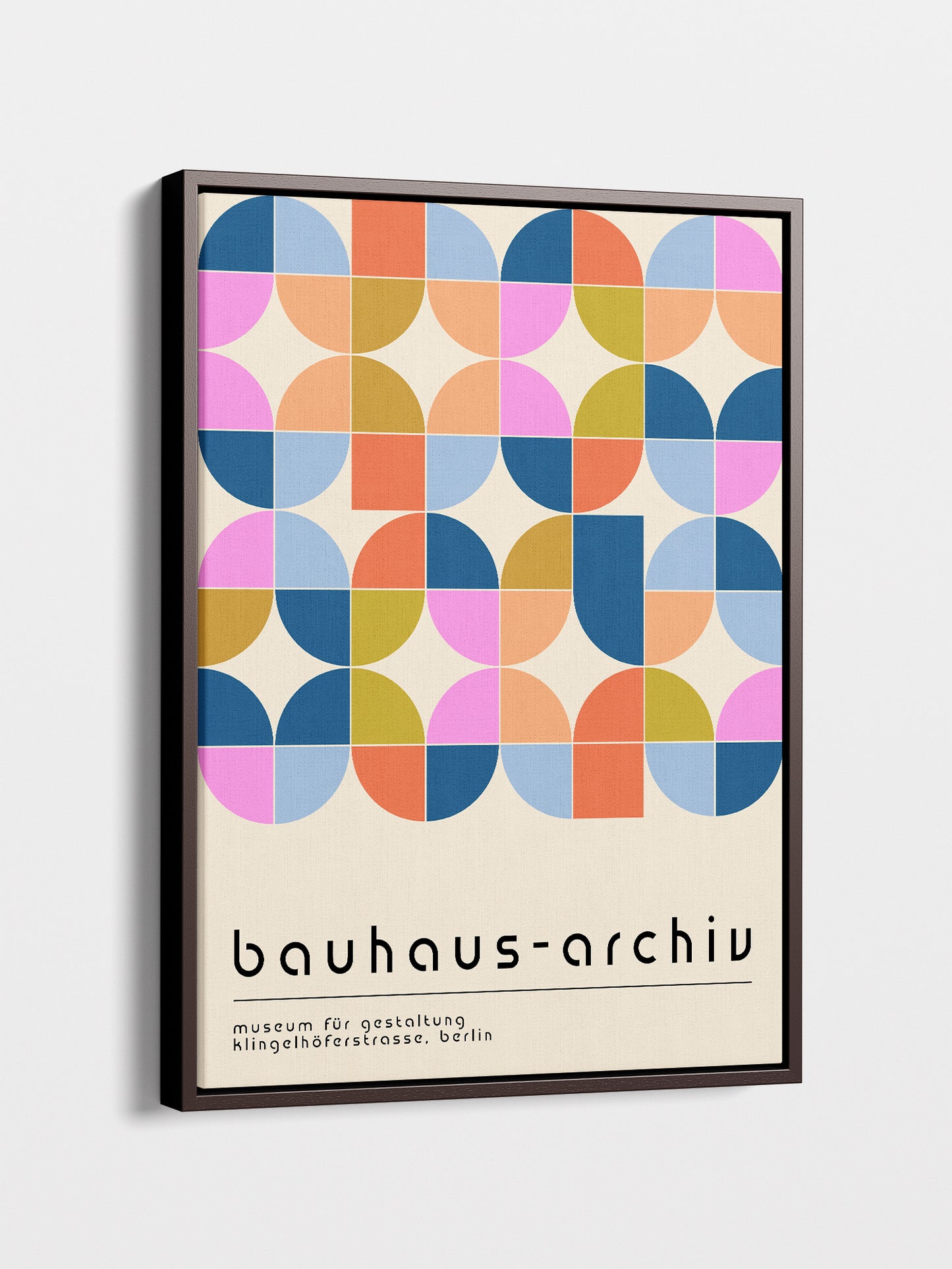 Pastel Geometric Bauhaus Framed Canvas