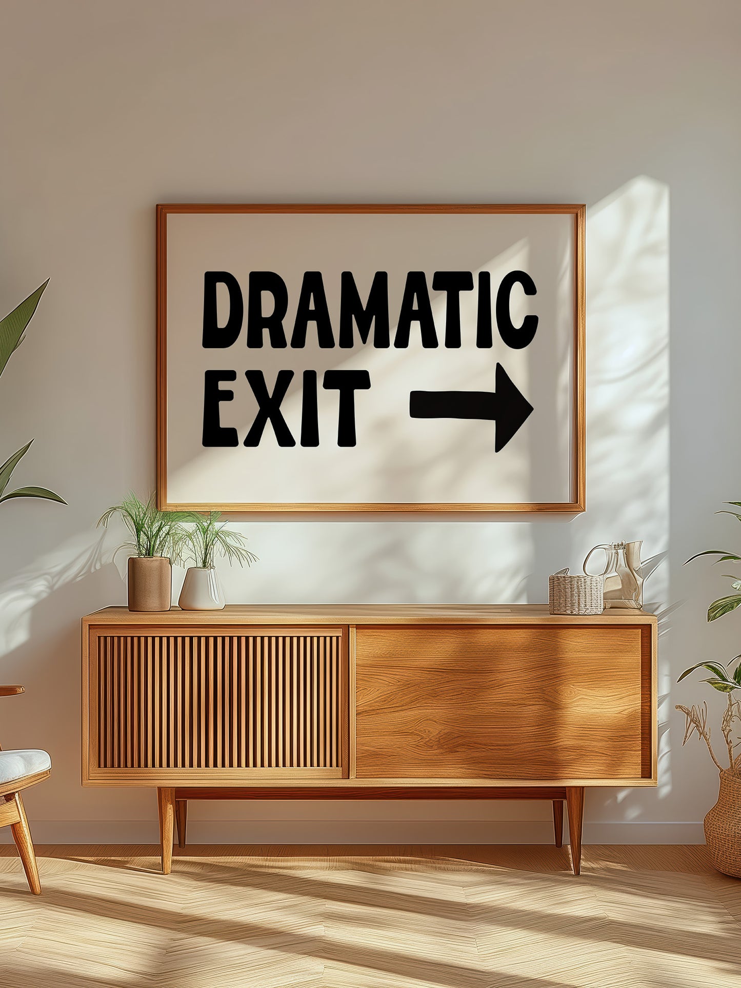 Dramatic Exit Poster In Black Typography, Digital Download Print – Luxe ...