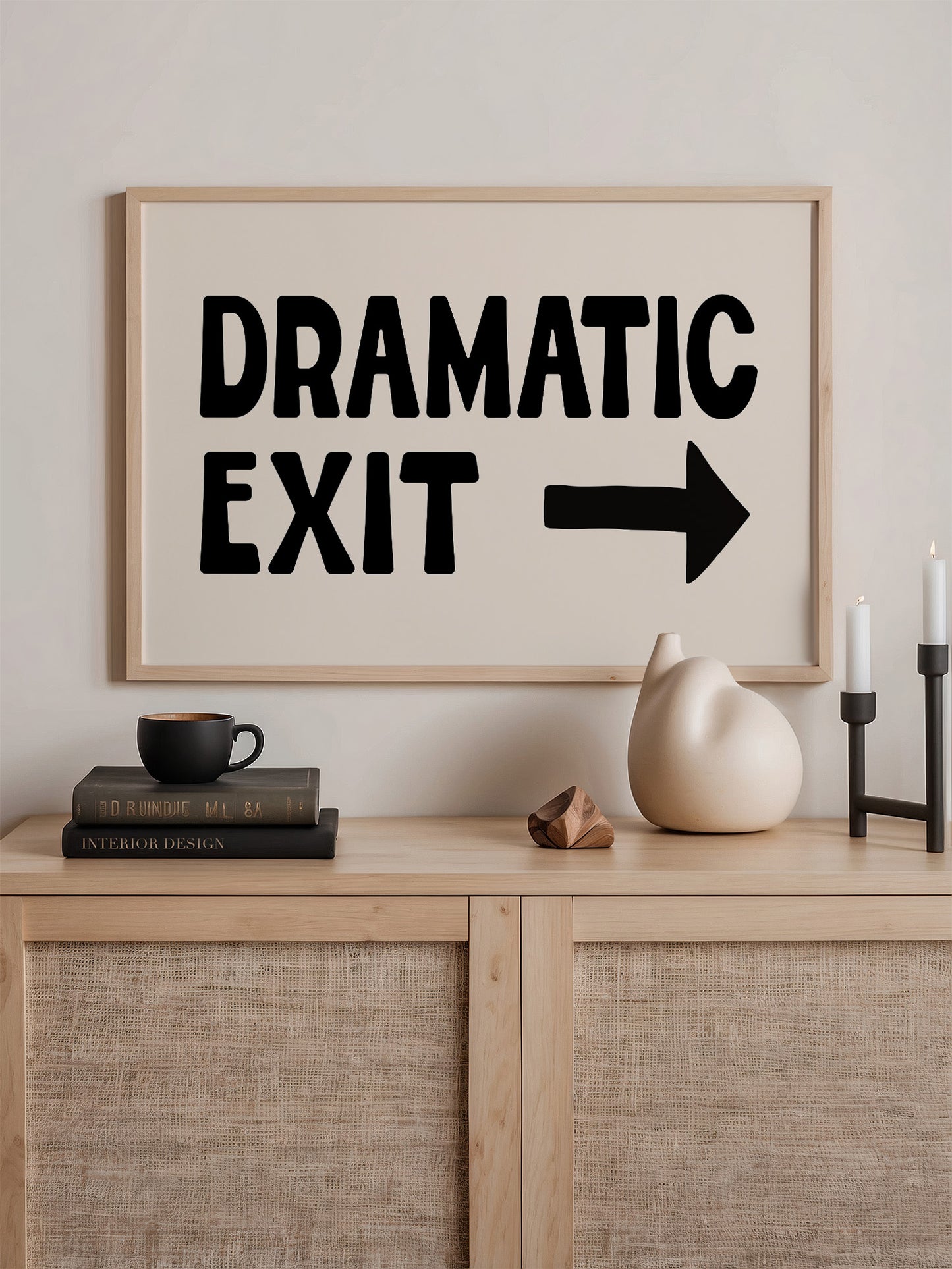 Dramatic Exit Poster In Black Typography, Digital Download Print – Luxe ...