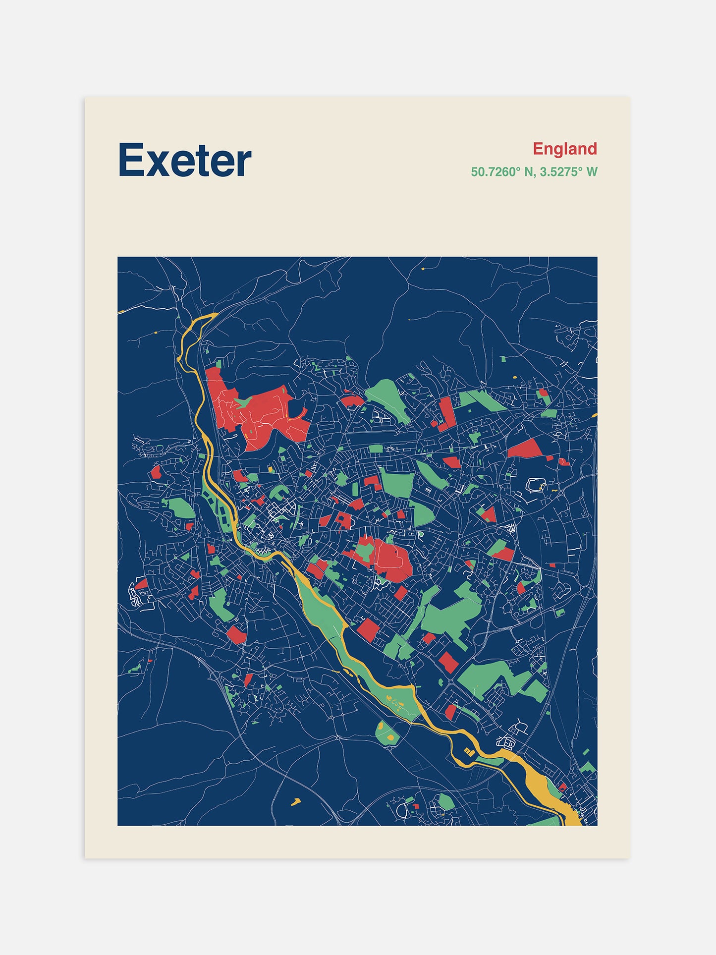 Exeter Map Print