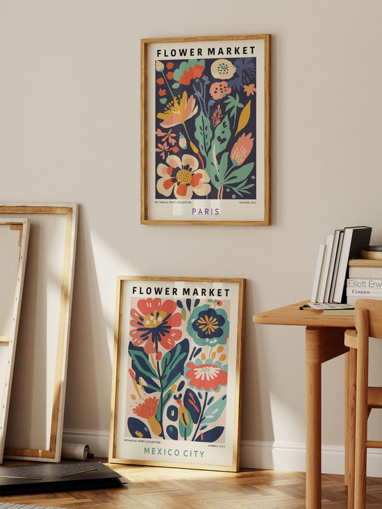 Colourful Flower Market Print Set