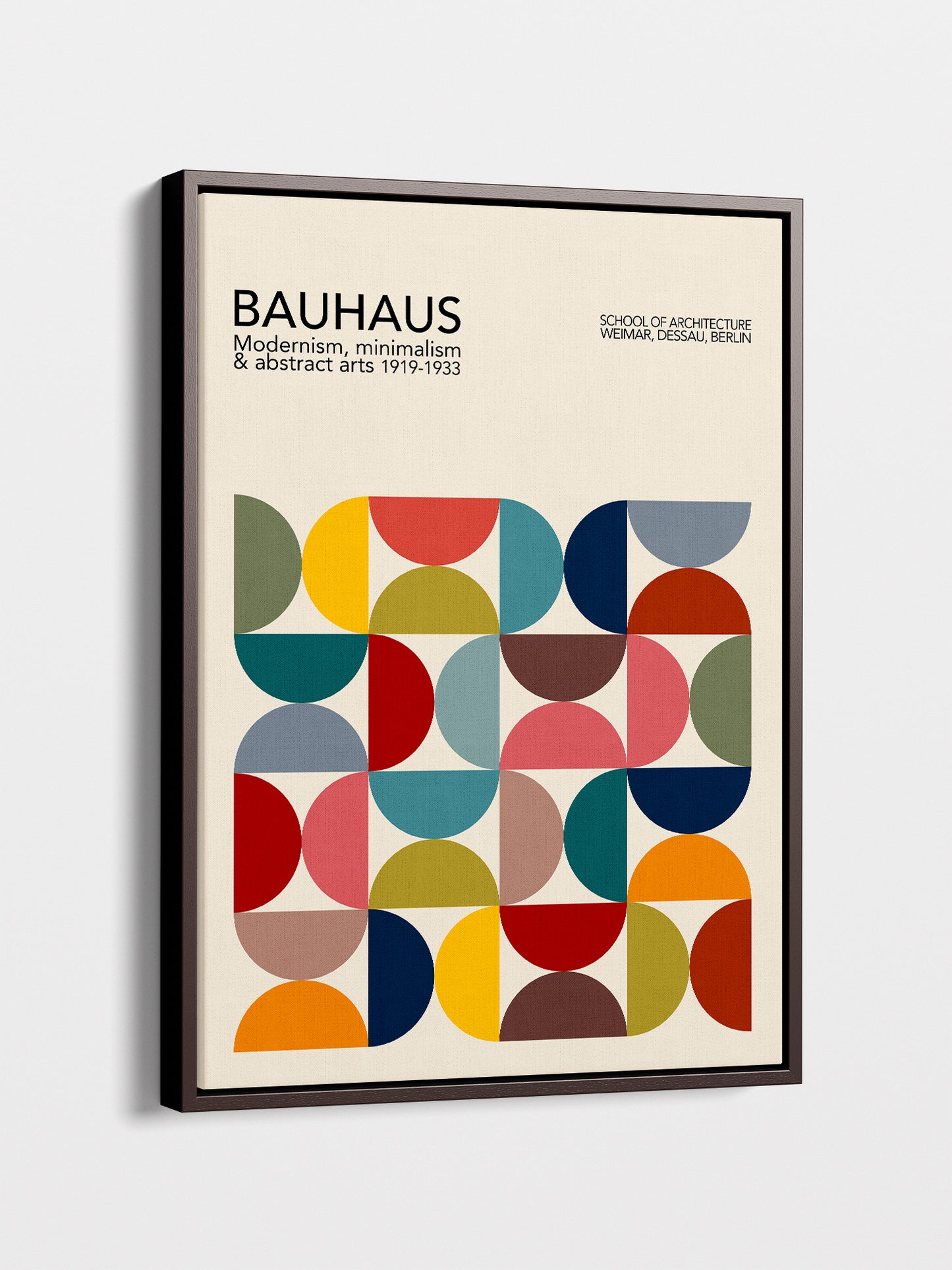 Multicolour Bauhaus Framed Canvas