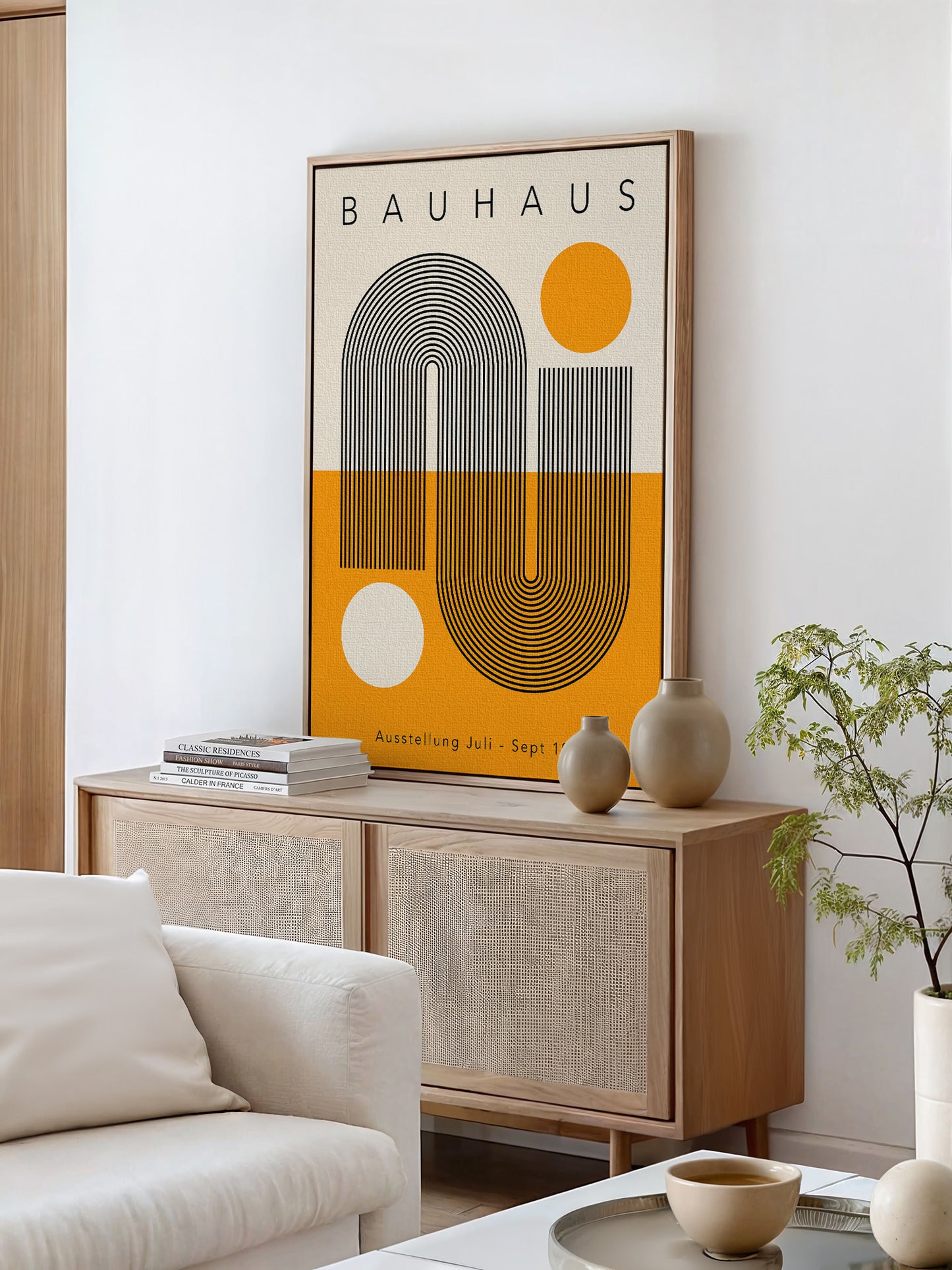 Yellow Bauhaus Framed Canvas