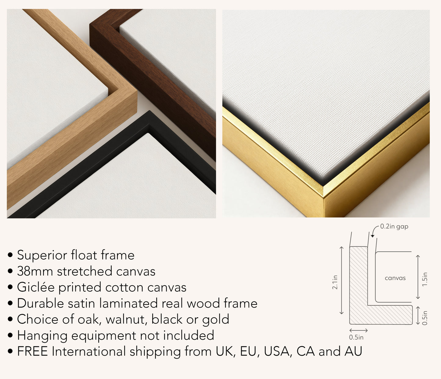 Pastel Stripes Bauhaus Framed Canvas