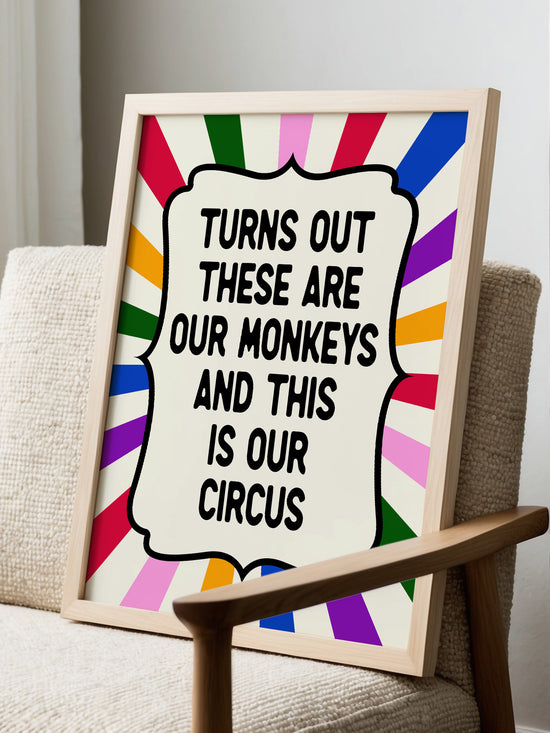 Funny Monkeys Circus Print