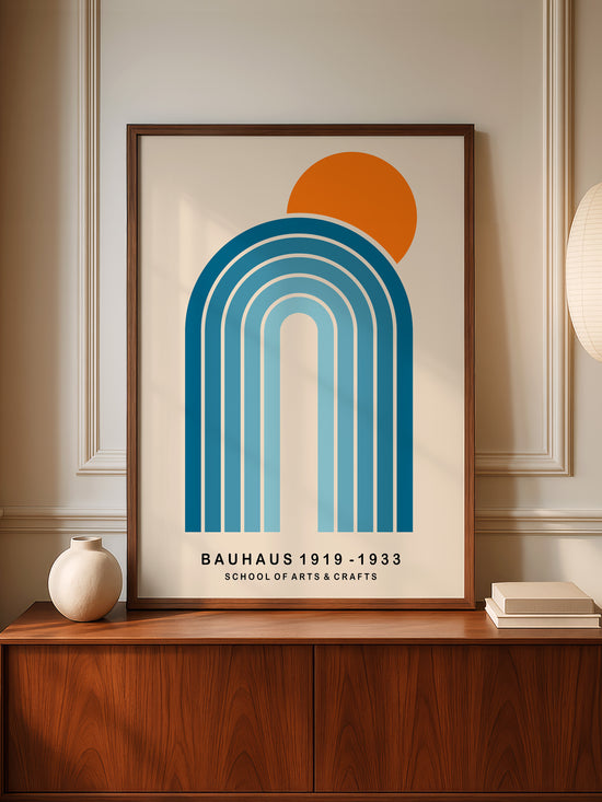 Blue Arch Bauhaus Poster