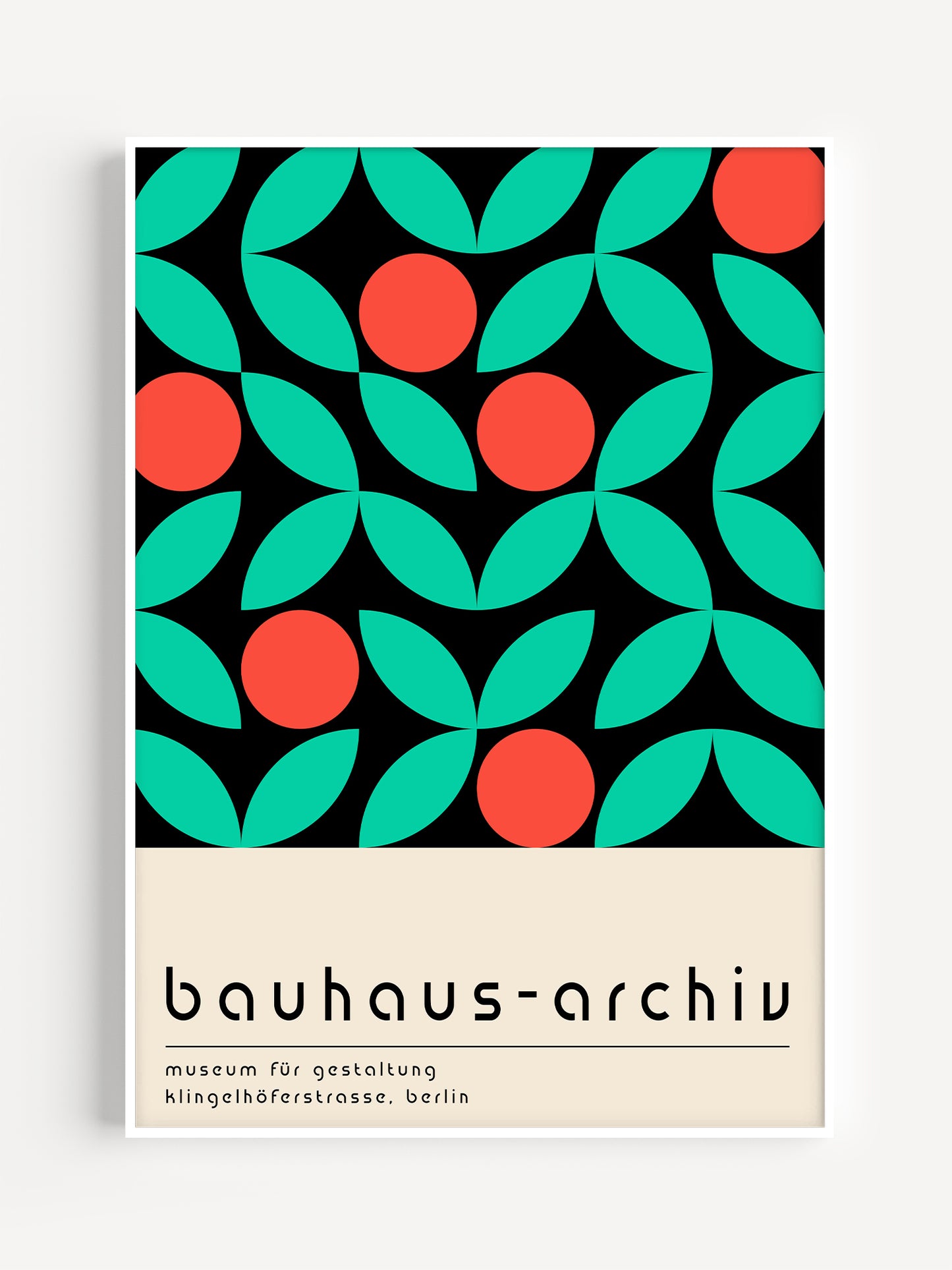 Bauhaus Green Petals Poster