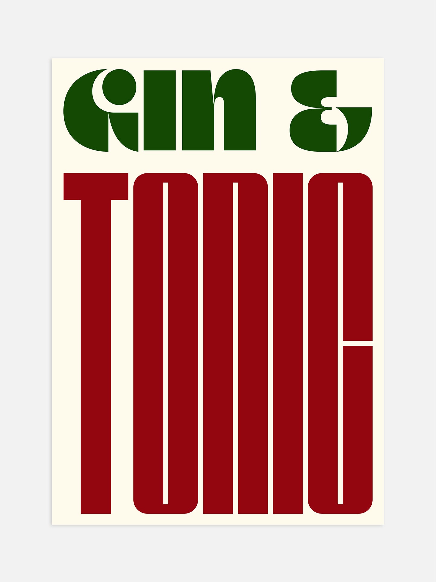 Gin And Tonic Typography Poster