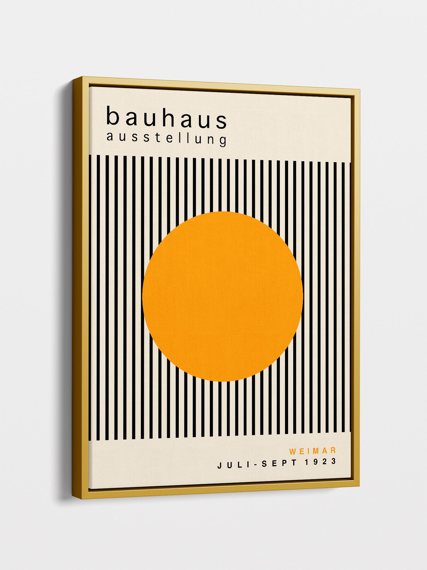 Yellow Circle Bauhaus Framed Canvas