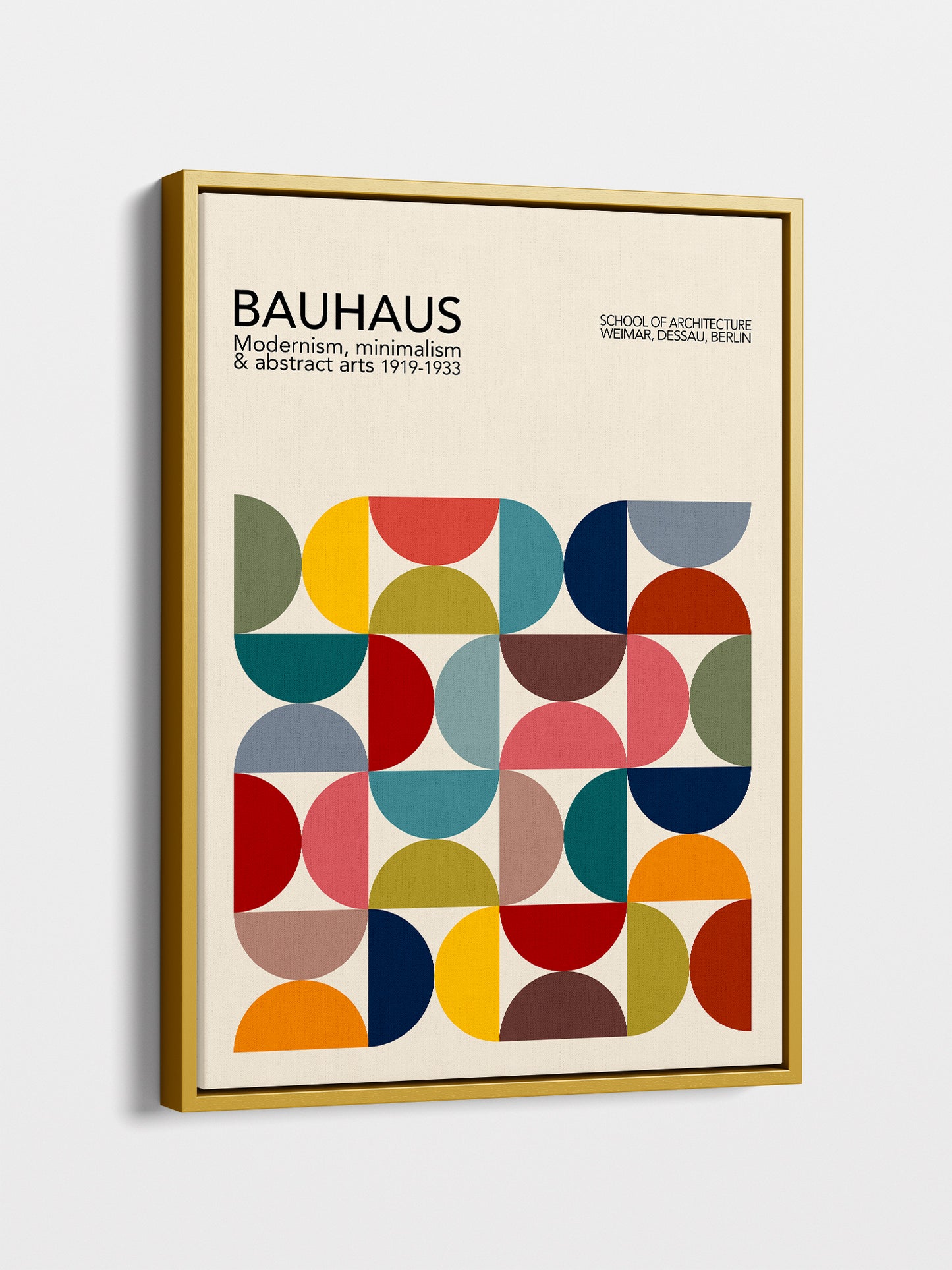 Multicolour Bauhaus Framed Canvas