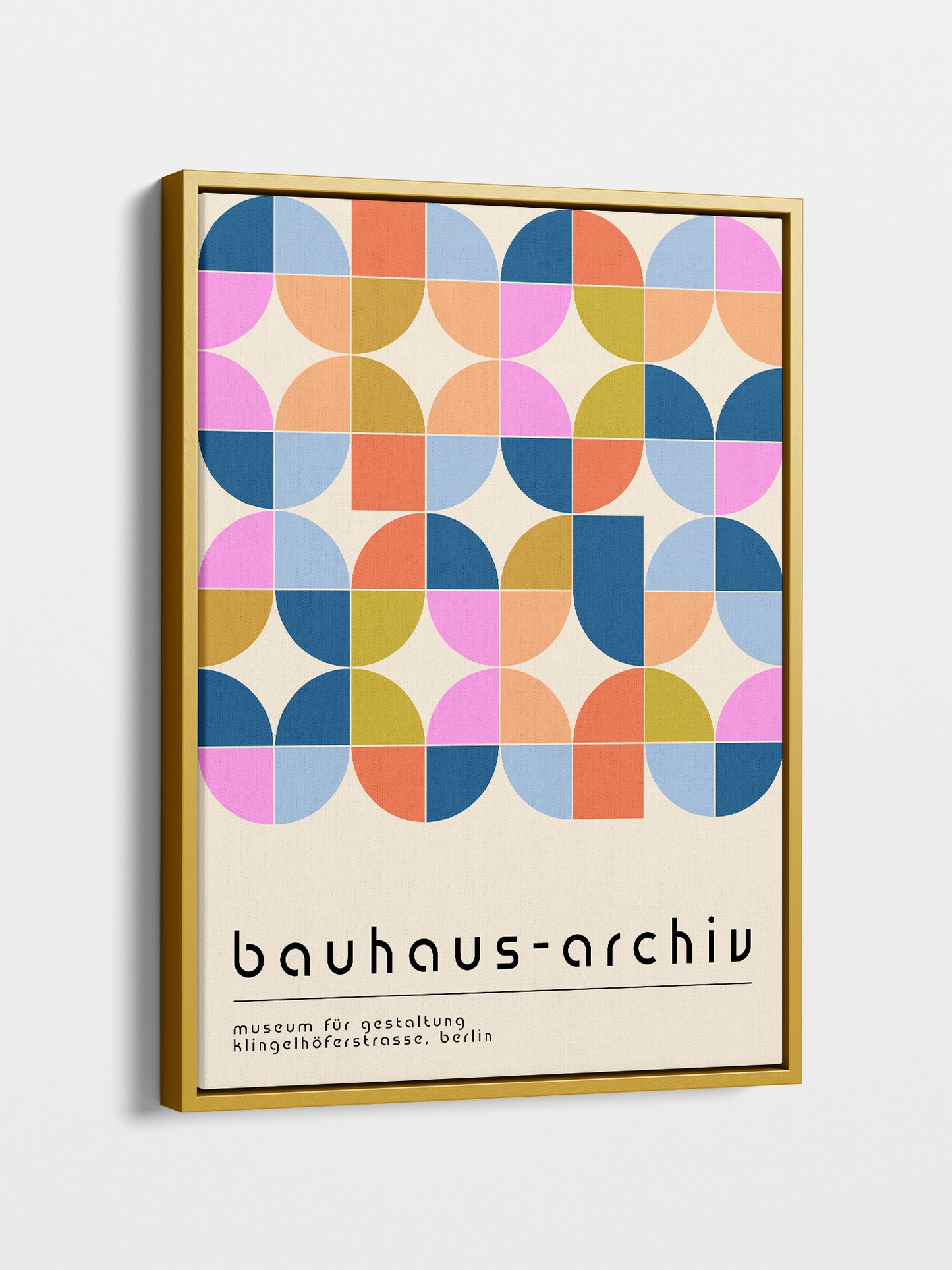 Pastel Geometric Bauhaus Framed Canvas