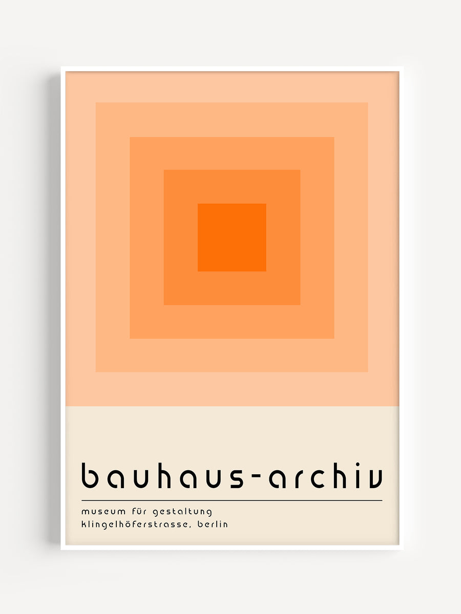 set of 3 prints | digital download – luxe poster co... Orange Square Bauhaus Poster – Luxe Poster Co