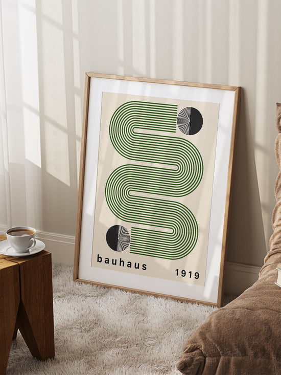 Green Lines Bauhaus Poster