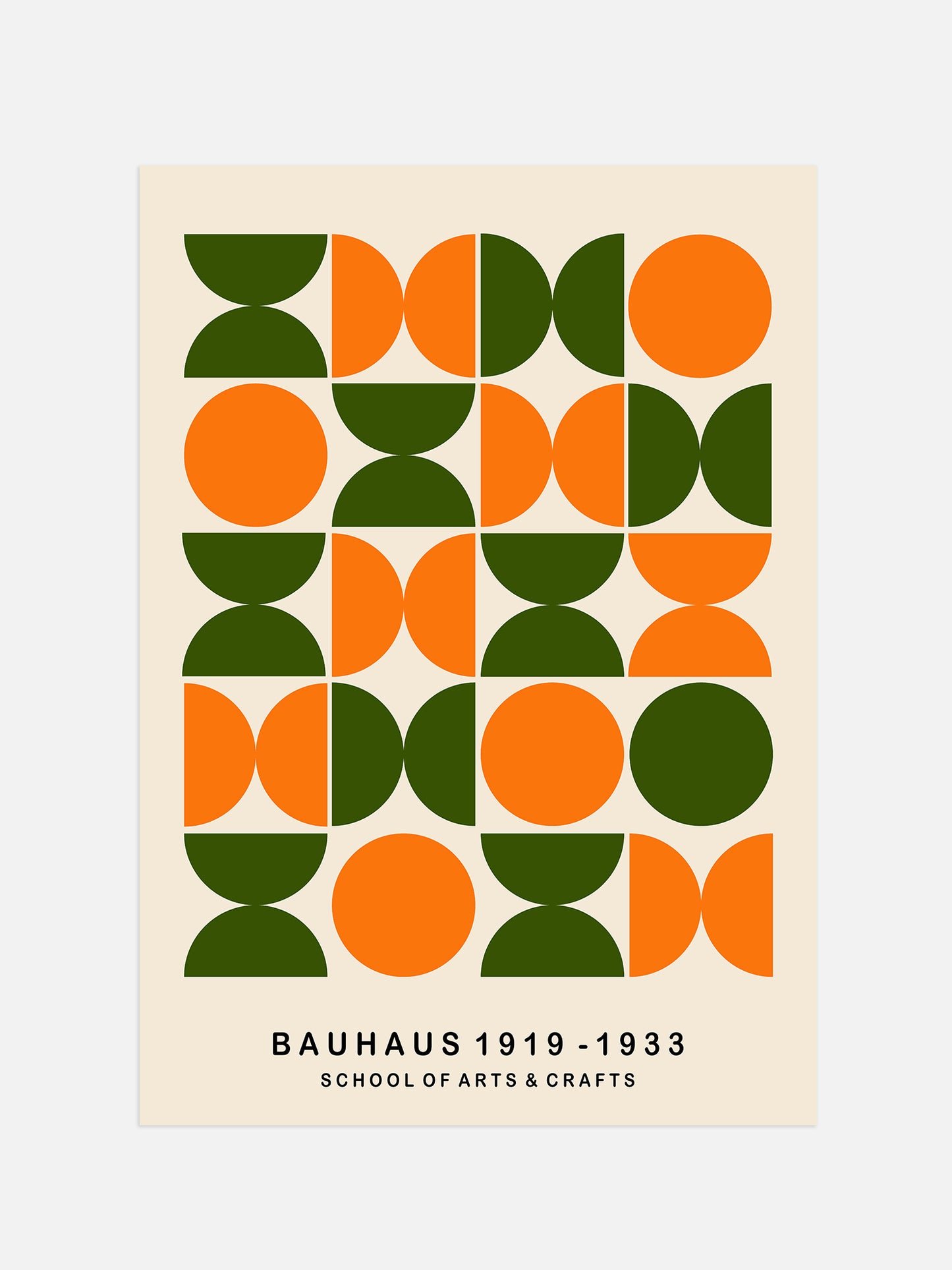 Green And Orange Bauhaus Poster | Digital Download