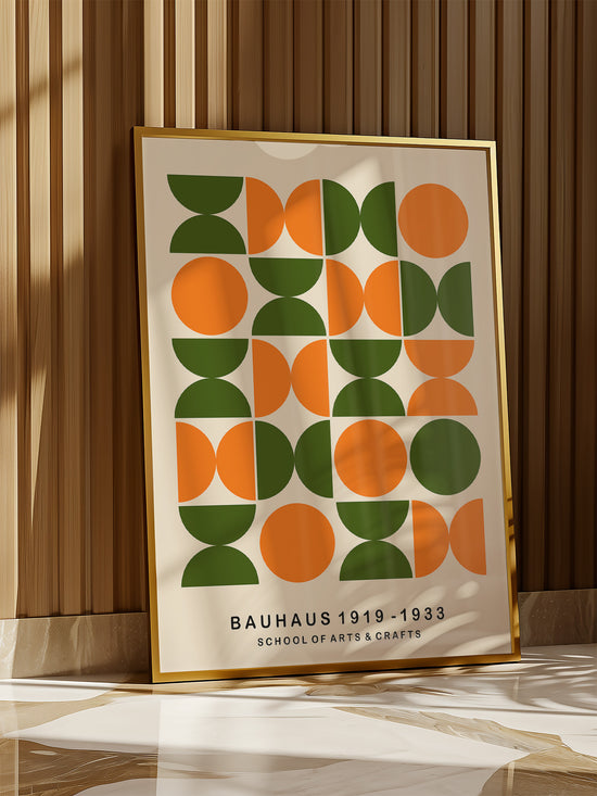 Green And Orange Bauhaus Poster | Digital Download