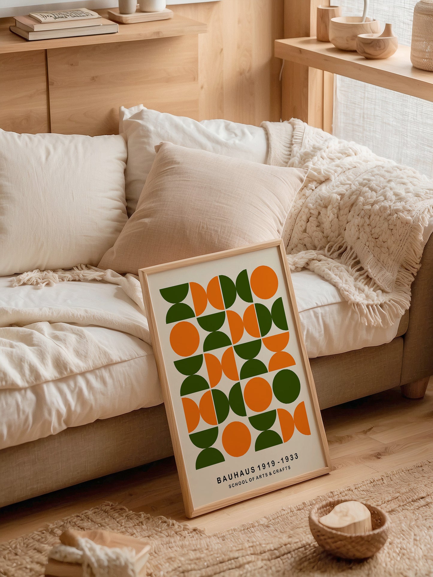 Green And Orange Bauhaus Poster | Digital Download