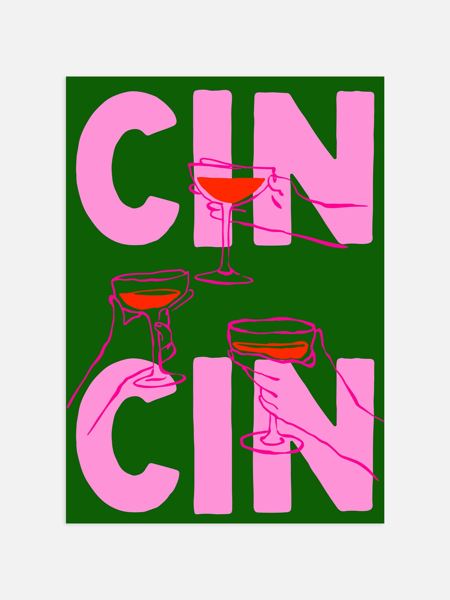 Retro Cin Cin Art Print