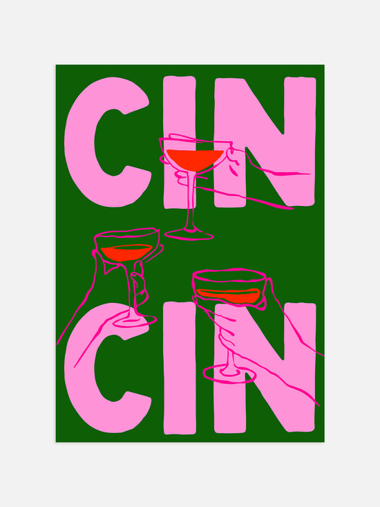 Retro Cin Cin Art Print