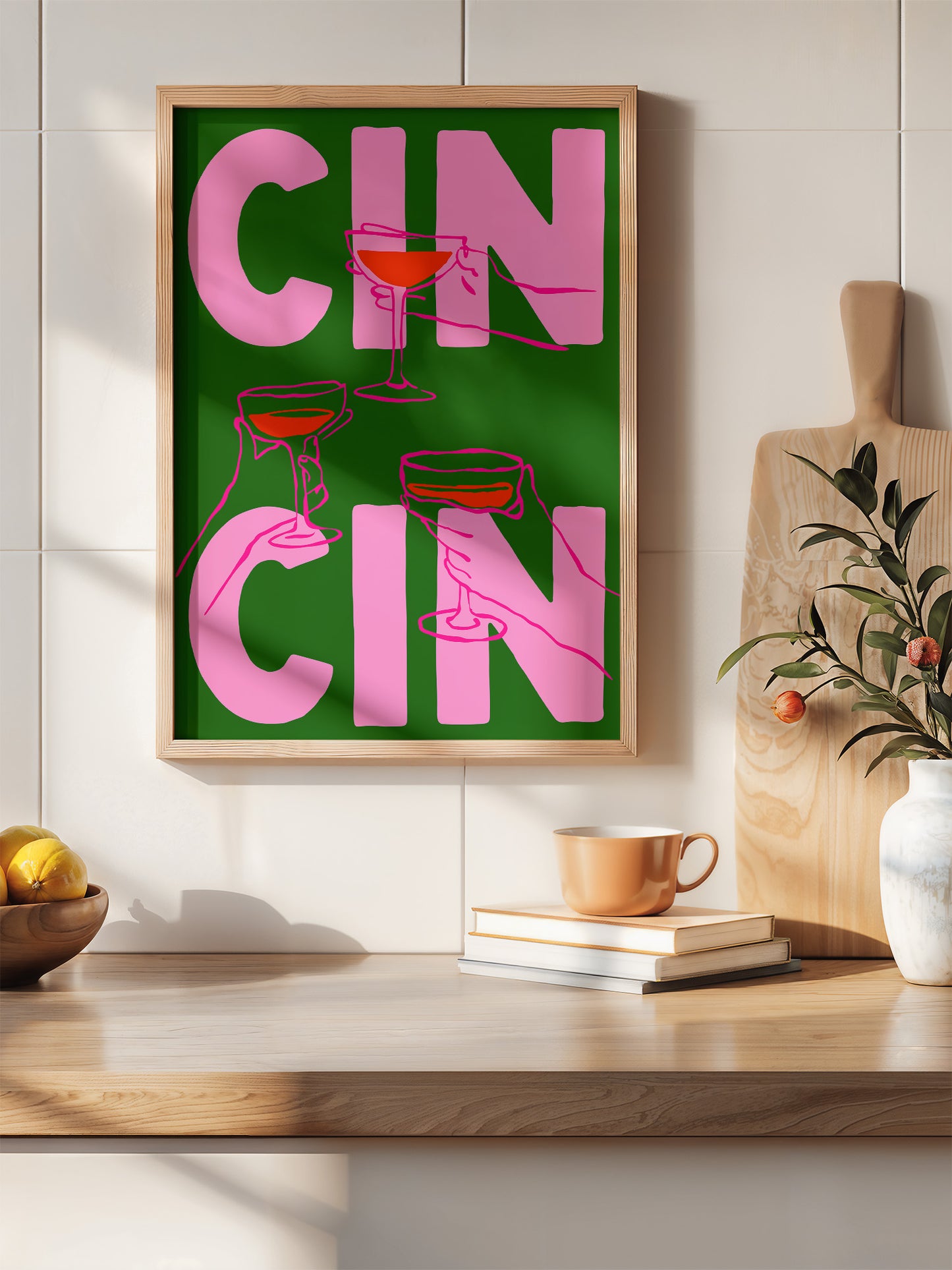 Retro Cin Cin Art Print