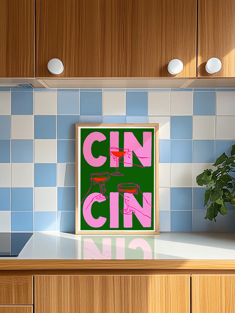 Retro Cin Cin Art Print