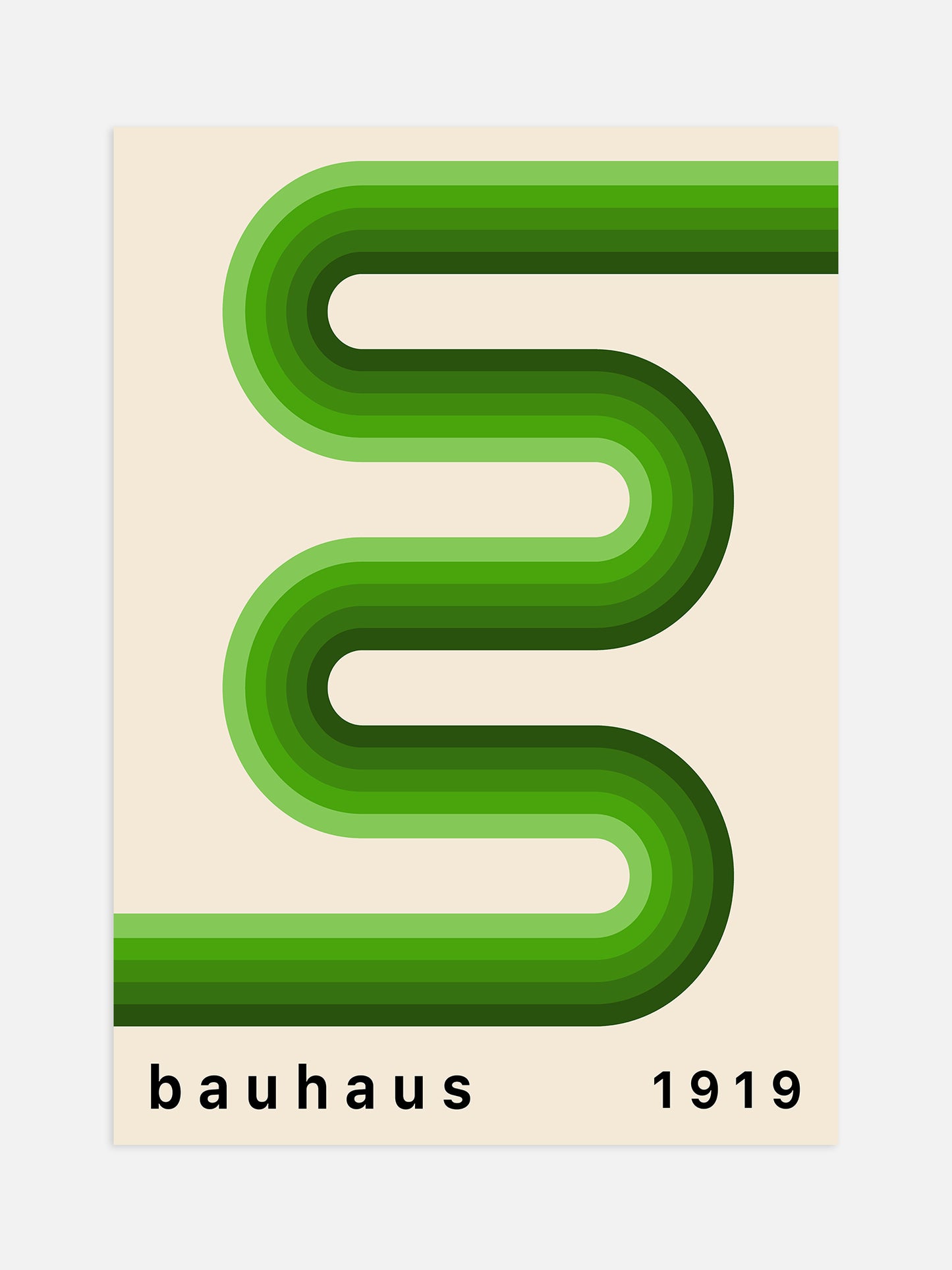 Green Stripes Bauhaus Poster