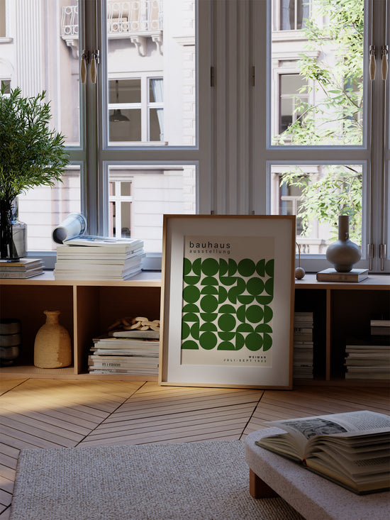Green Geometric Shapes Bauhaus Poster