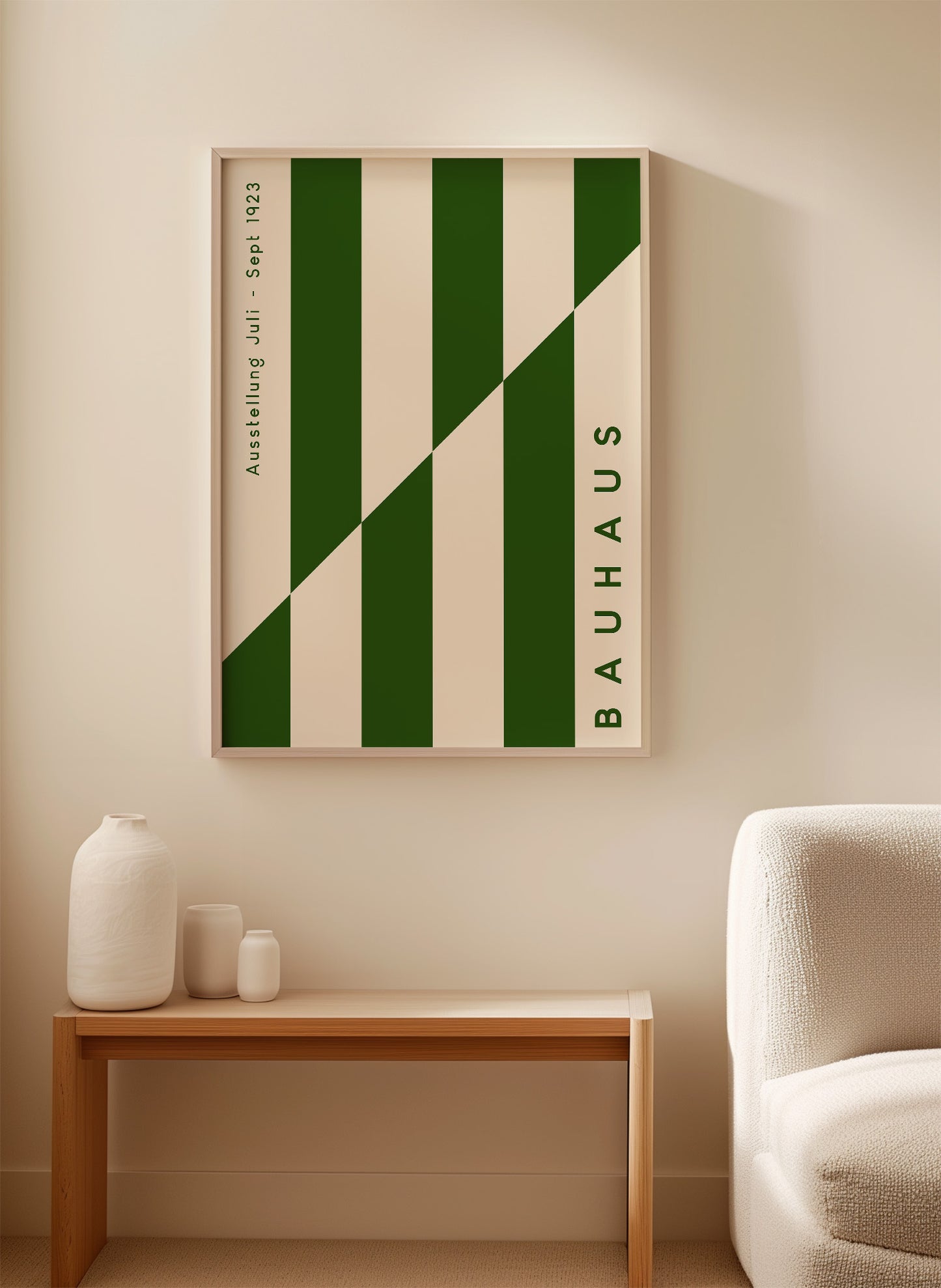 Green Stripes Bauhaus Print