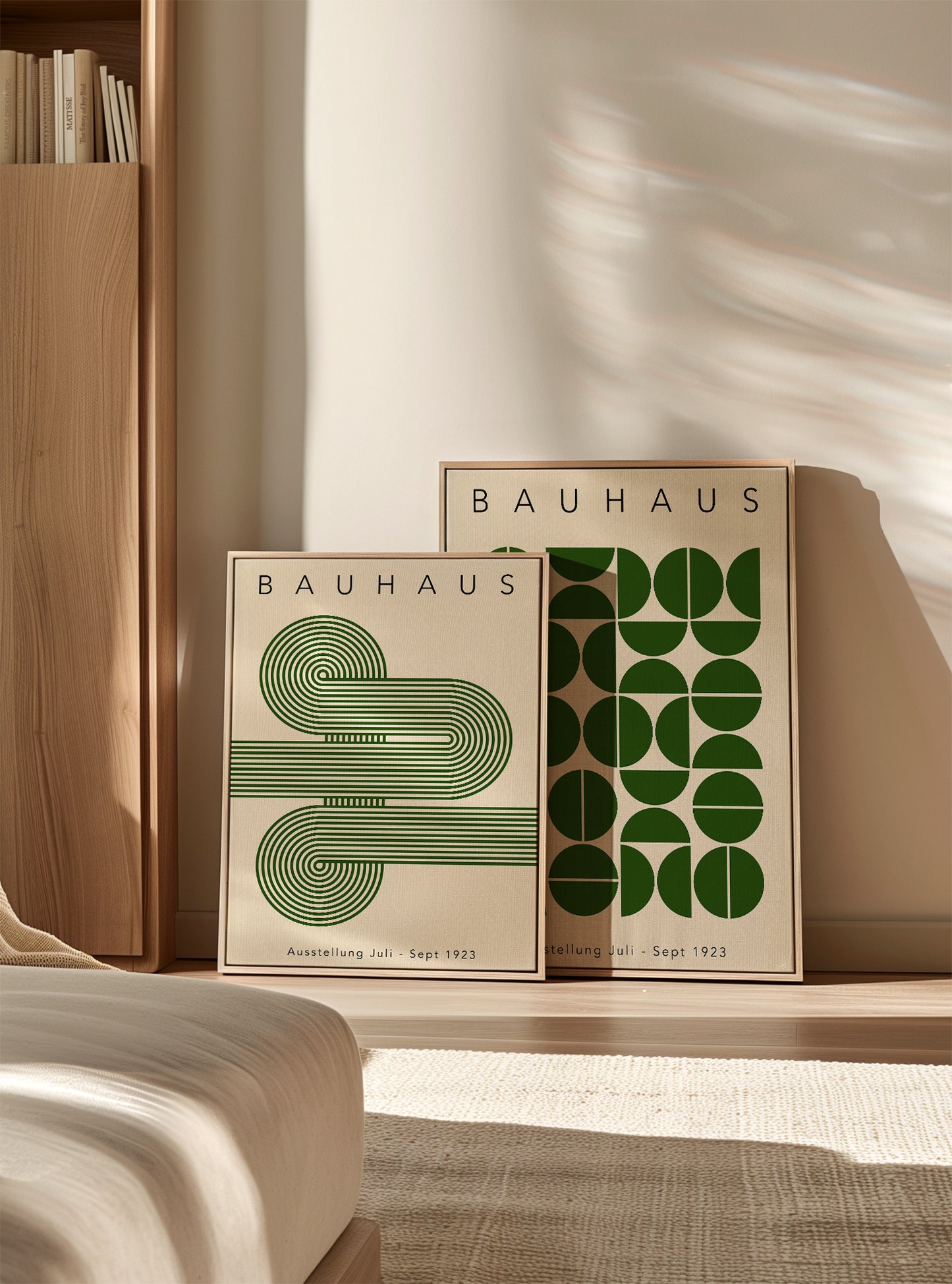 Set Of 2 Green Bauhaus Prints | Digital Download