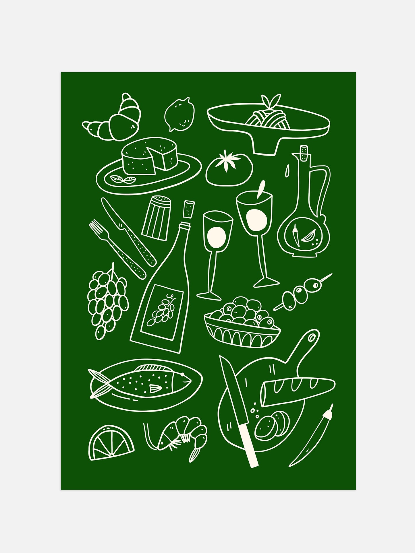 Italian Food Illustrations Print | Digital Download