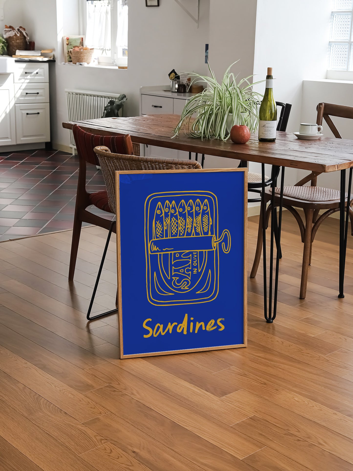 Retro Sardines Print - Red