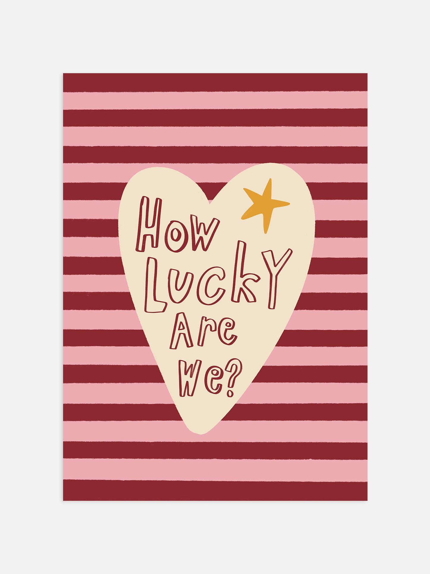 How Lucky Are We Print, Pink And Red