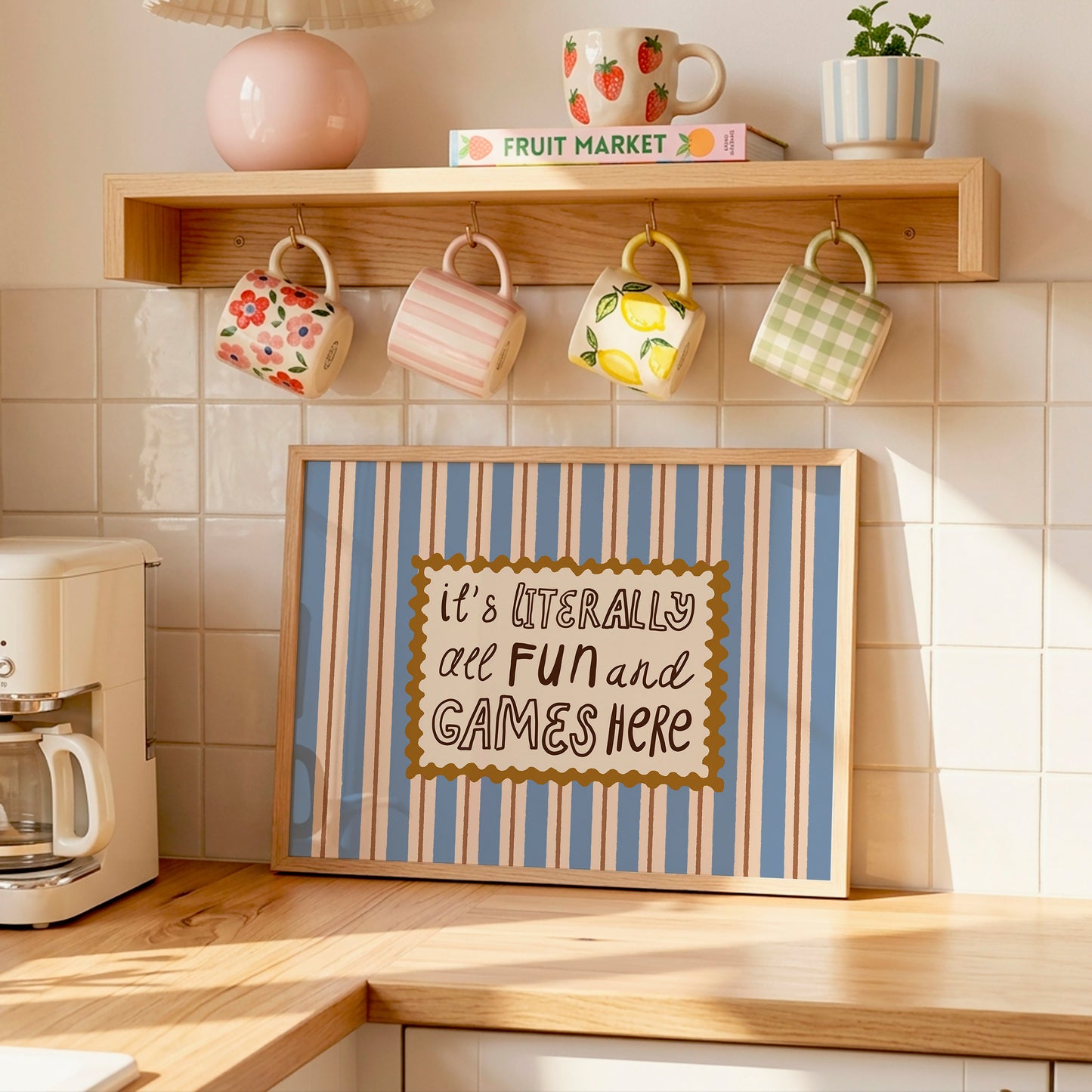 Fun And Games Typography Poster | Unframed Retro Wall Art