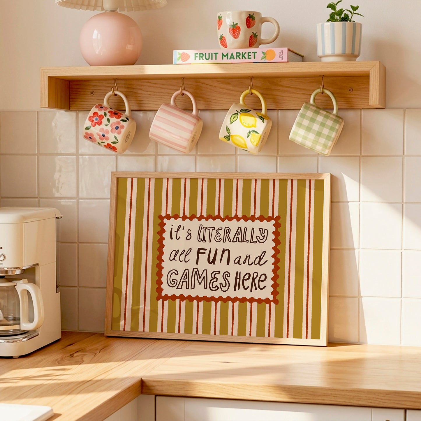 Fun And Games Typography Poster | Unframed Retro Wall Art