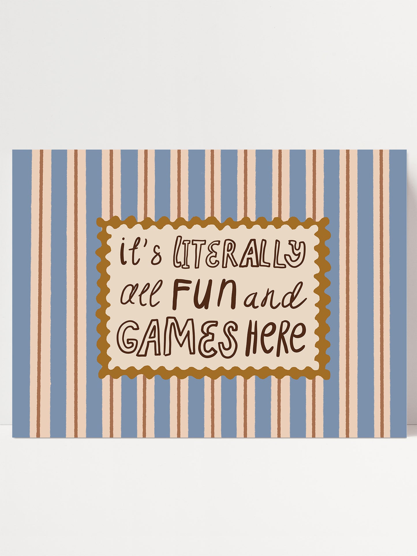 Fun And Games Typography Poster | Unframed Retro Wall Art