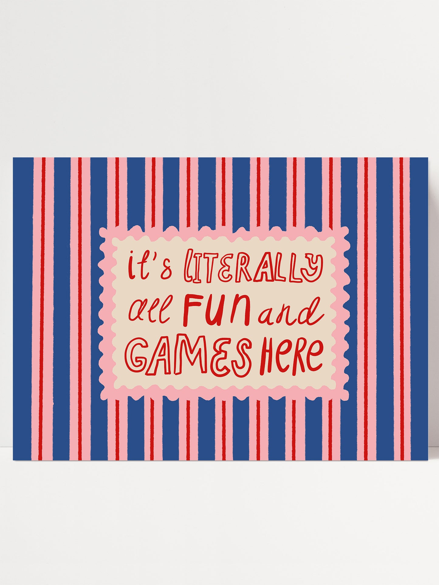 Fun And Games Typography Poster | Unframed Retro Wall Art