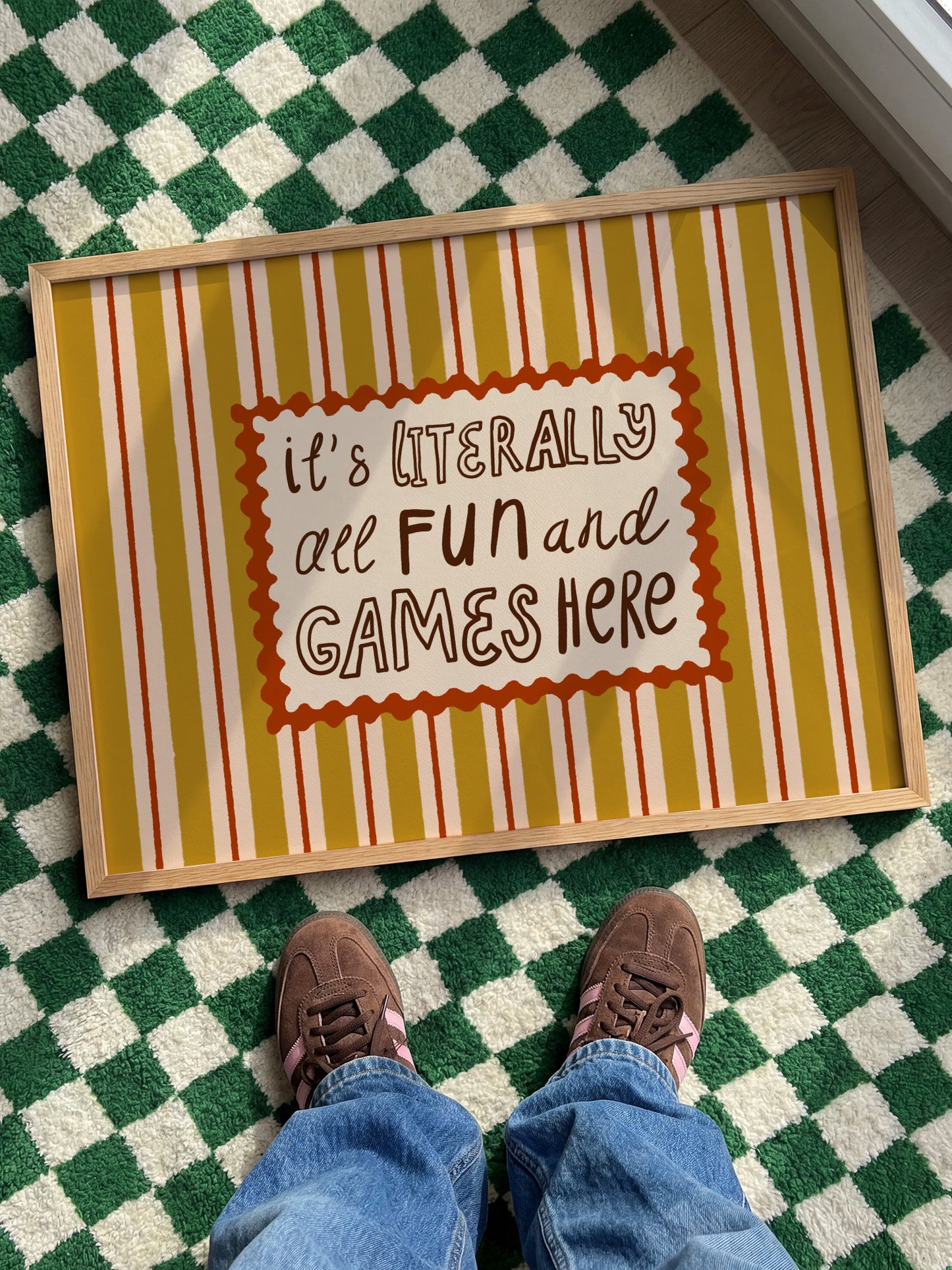 Fun And Games Typography Poster | Unframed Retro Wall Art