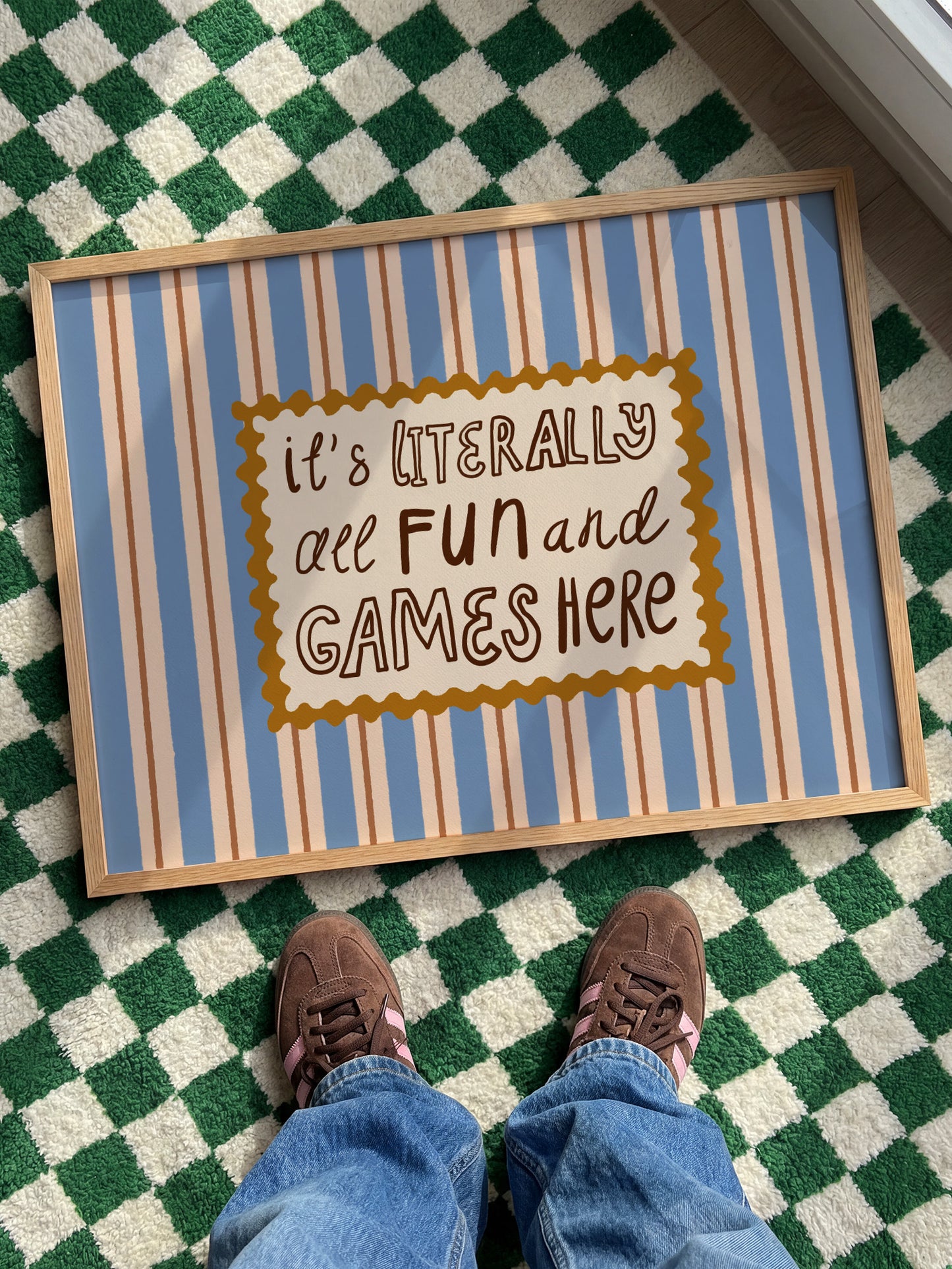 Fun And Games Typography Poster | Unframed Retro Wall Art