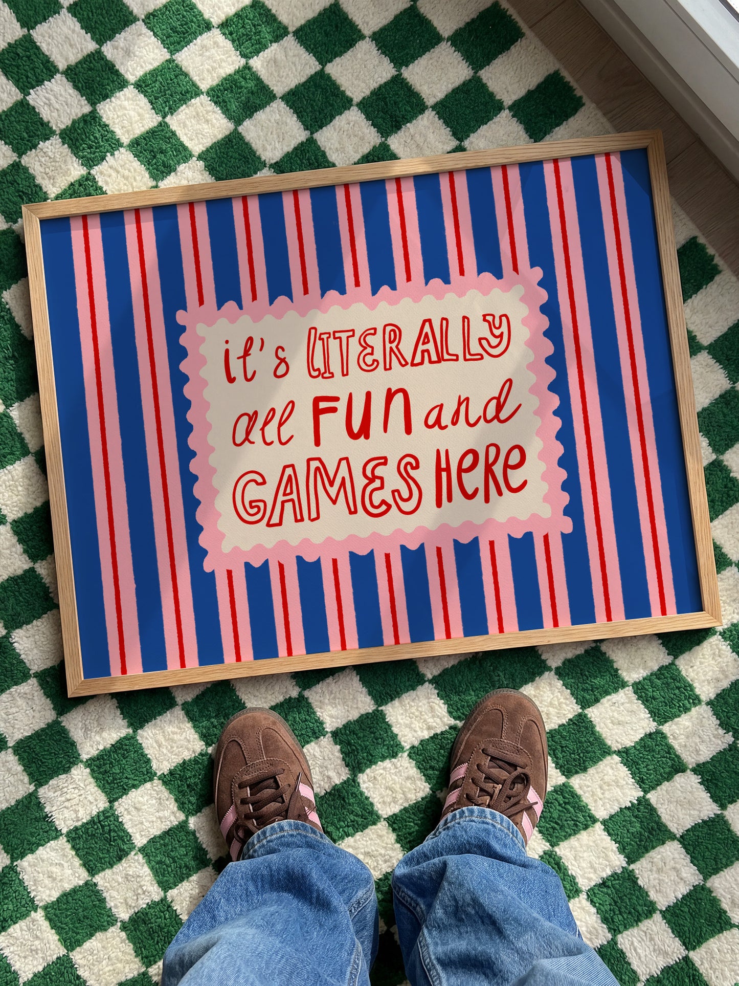 Fun And Games Typography Poster | Unframed Retro Wall Art